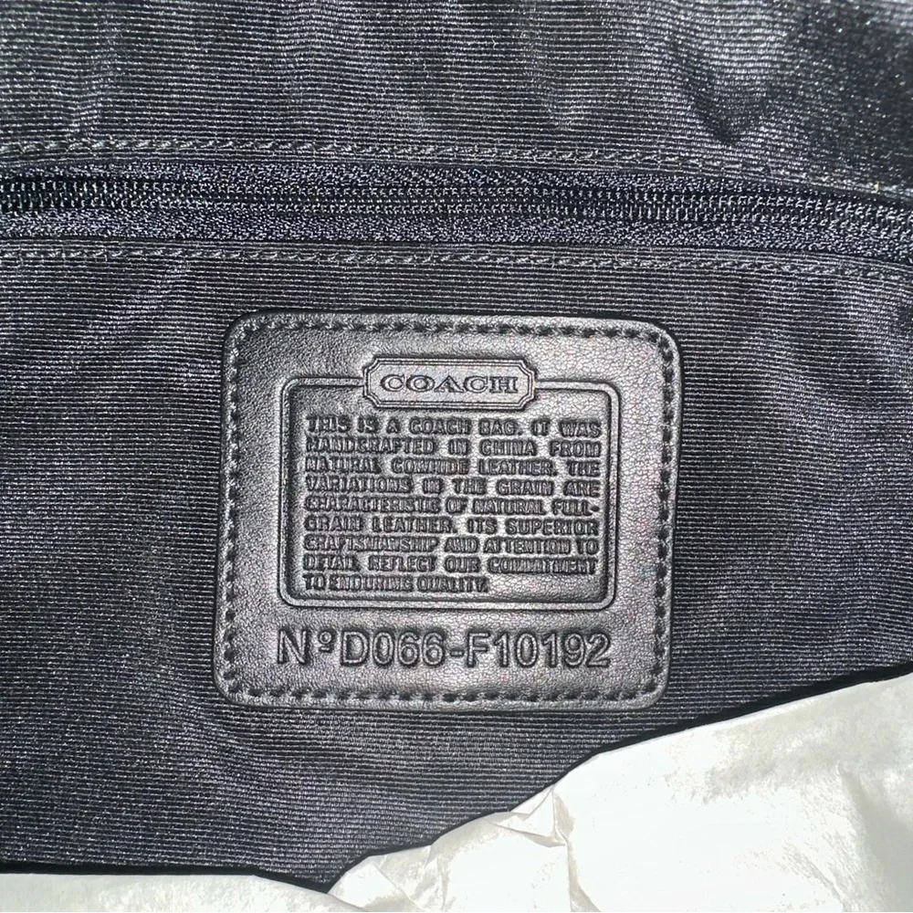 Coach Black Leather Shoulder Bag with Silver Accents, F10192 - Picture 6 of 9